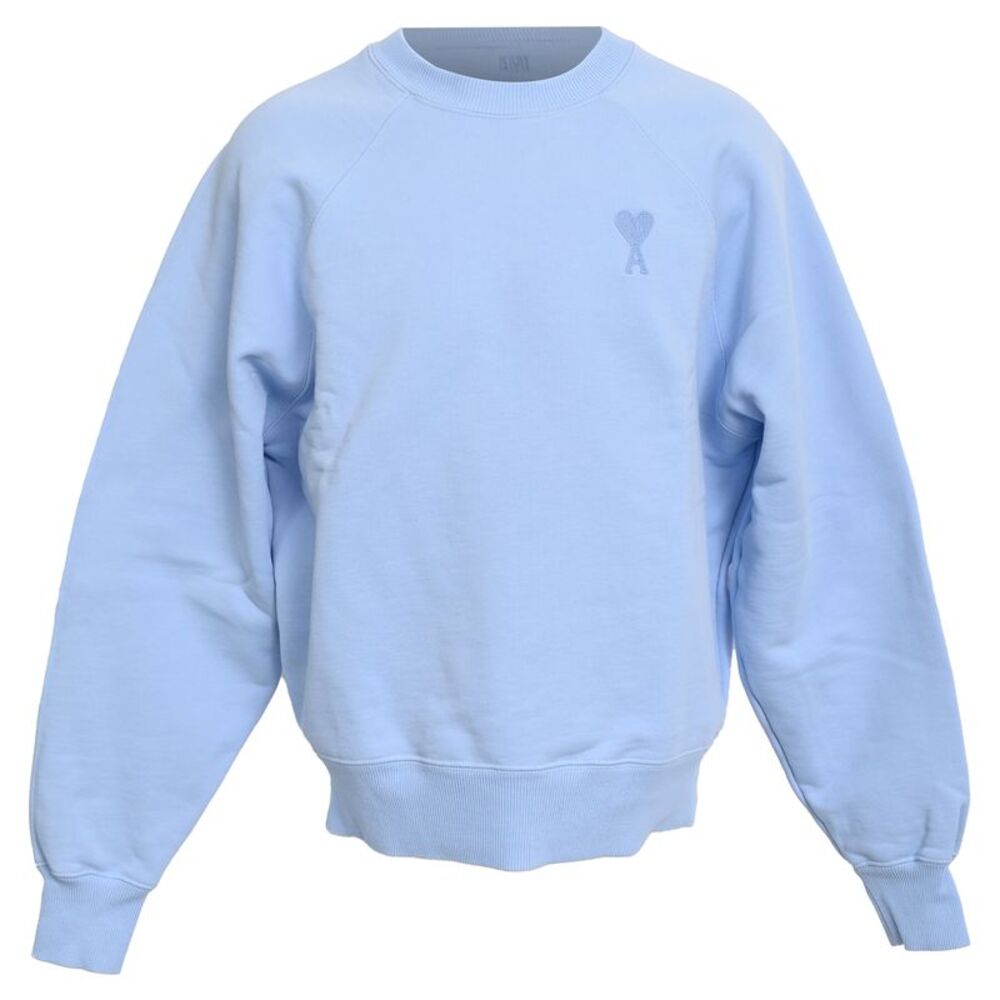Ami Paris Ami De Cœur Sweatshirt in Blue Cotton